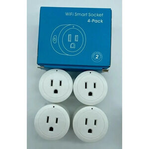 WiFi Smart Socket 4 Pack White Smart Plug Compatible Alexa Google Echo 2.4G Only